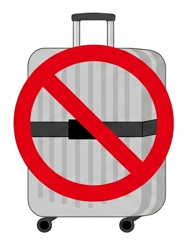 Large wheeled luggage not permitted